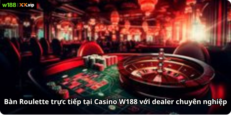 Bàn Roulette trực tiếp tại Casino W188 với dealer chuyên nghiệp